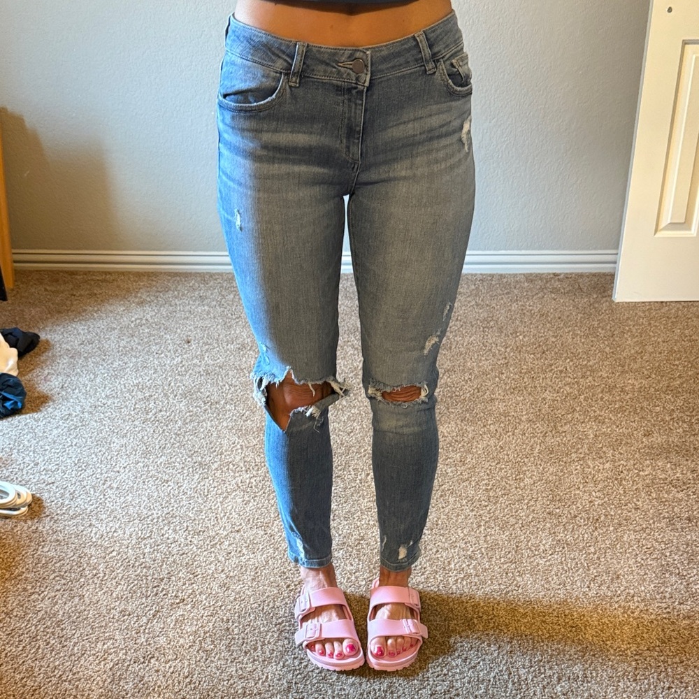 DL1961 Distressed Florence Ankle Jeans Sz 28 mid Rise Instasculpt Skinny